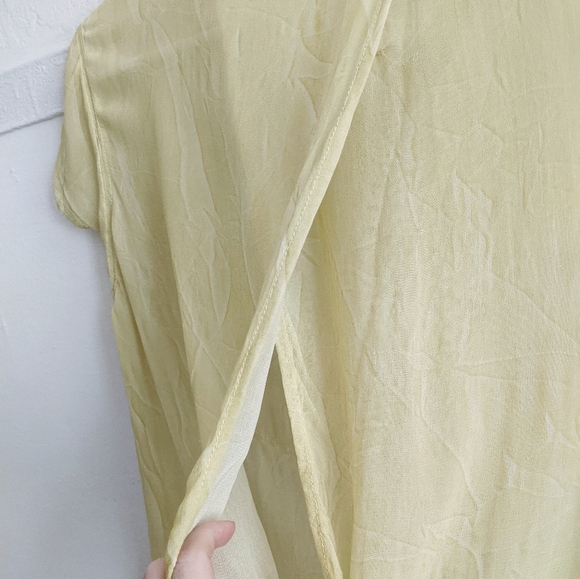 Free People Crinkle Split Back Blouse Tee - Picture 6 of 14